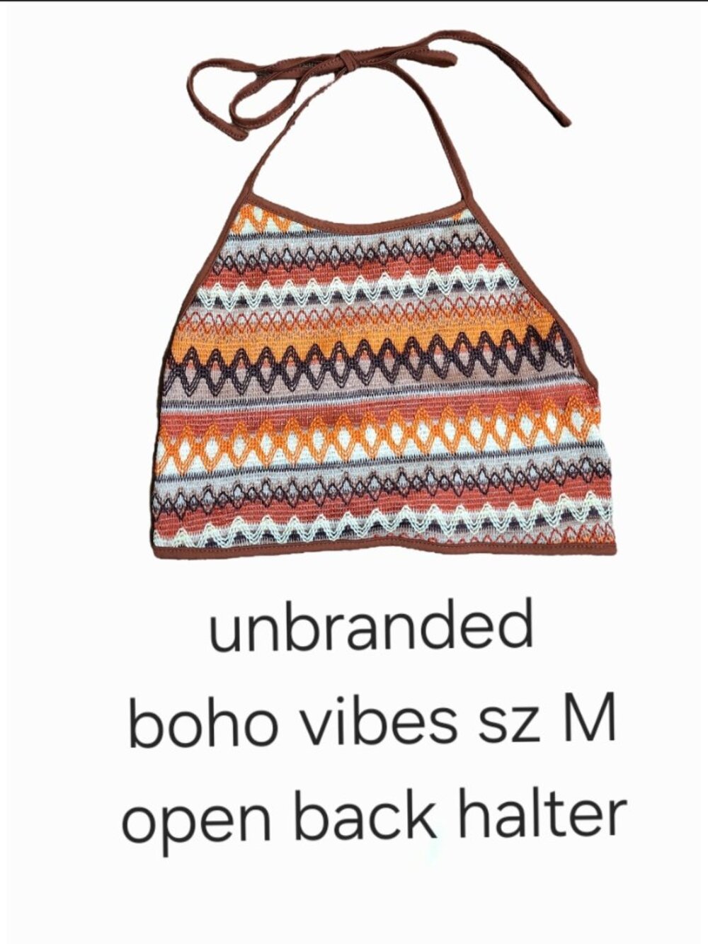 Boho open back halter sz M